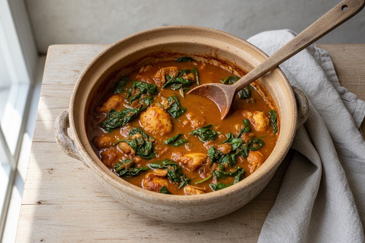 Ras el Hanout Chicken and Spinach Stew